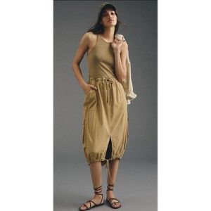 Anthropologie Daily Practice High-Neck Tank Gray Brown Ombre Twofer Dress Sz S